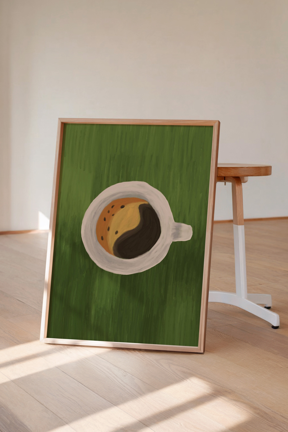 Minimal Kahve Fincanı Poster Modern Mutfak ve Kafe Duvar Dekoru Çerçevesiz