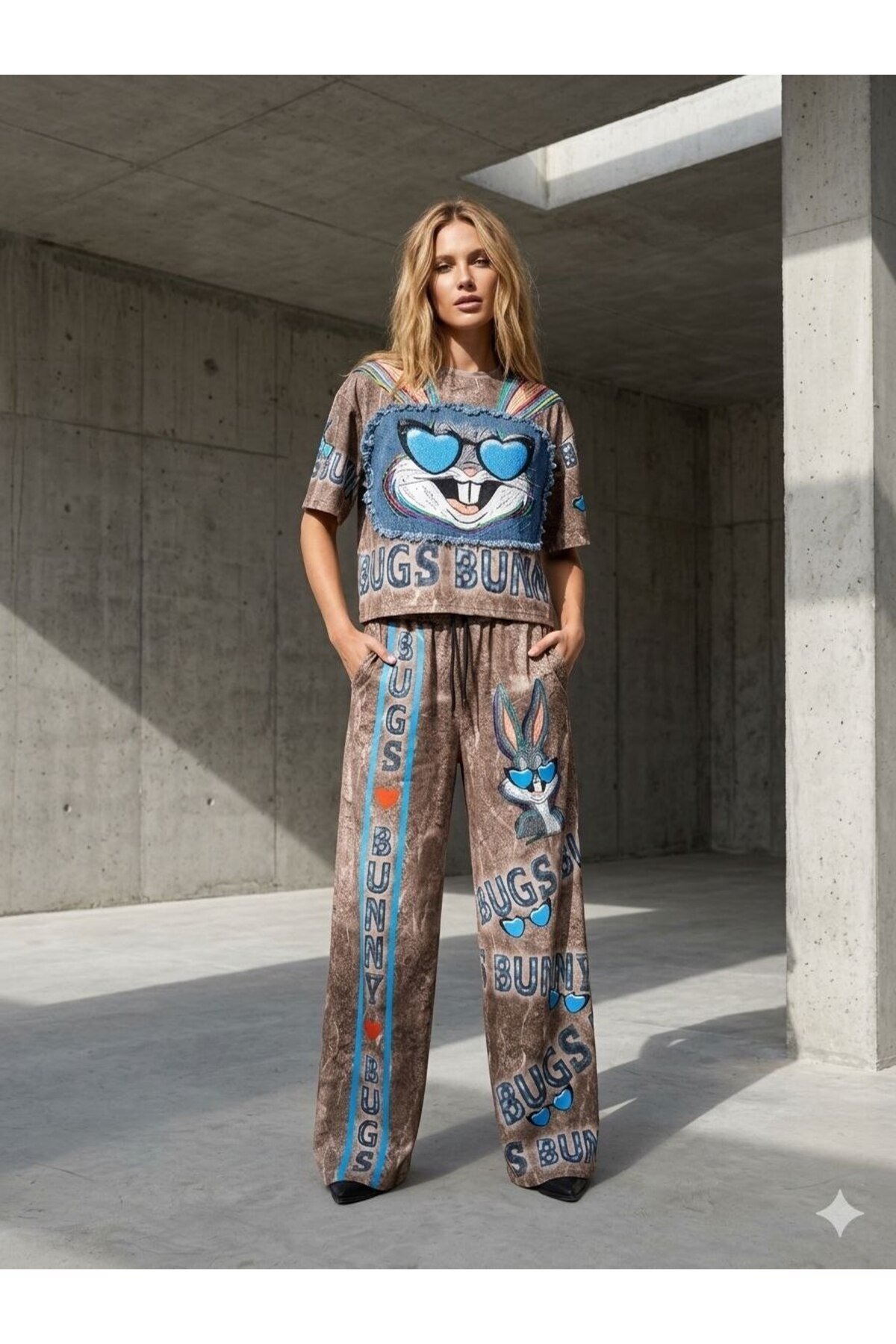 TRENDY CUSTOM STONE PRINT EMBROIDERED TRACKSUIT -SPECIAL STONE PRINT EMBROIDERED TRACKSUIT SET2