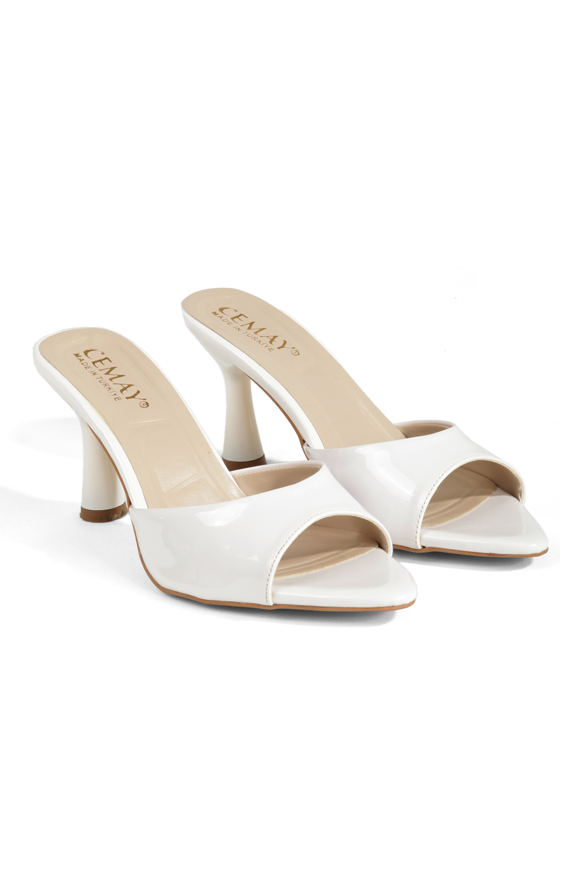 CEMAY Kadın Sivri Burun İnce Topuk (9CM) TERLİK SANDALET CMY görsel 4