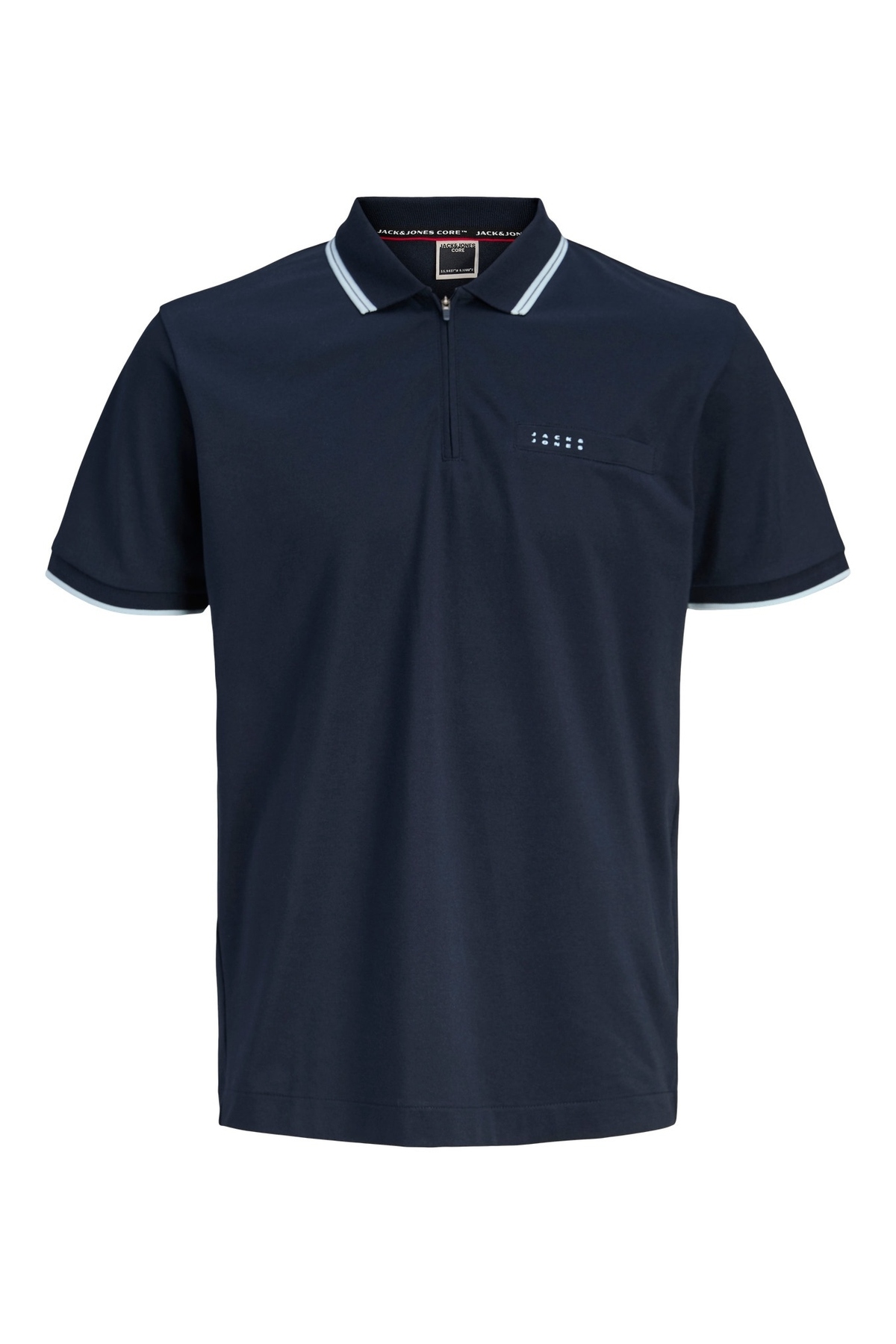 تی‌شرت مردانه Jcofusion مدل Polo Zip SS SN کد 12289953 Outer Space جک اند جونز پولوشرت Jack & Jones