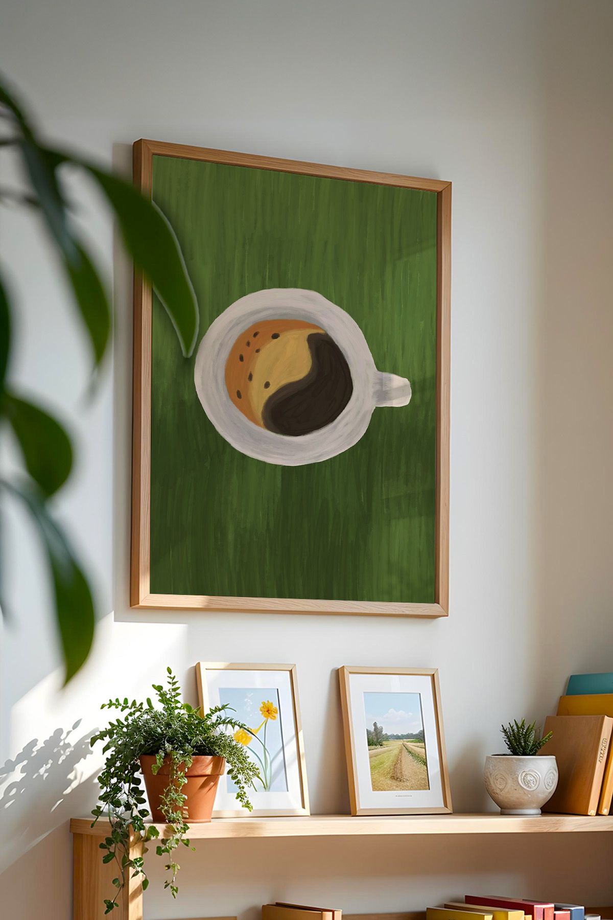 Minimal Kahve Fincanı Poster Modern Mutfak ve Kafe Duvar Dekoru Çerçevesiz