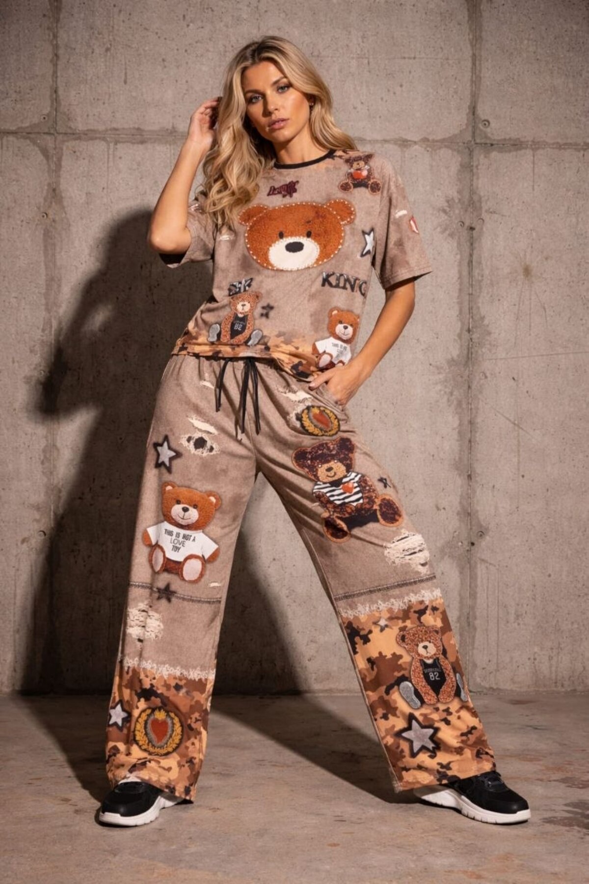 TRENDY CUSTOM STONE PRINT EMBROIDERED TRACKSUIT -SPECIAL STONE PRINT EMBROIDERED TRACKSUIT SET2