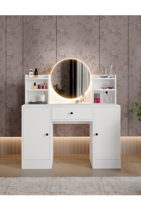 Afilli Diana Dokunmatik Led Işıklı Ve Aynalı Makyaj Masası Tamamı Mdf