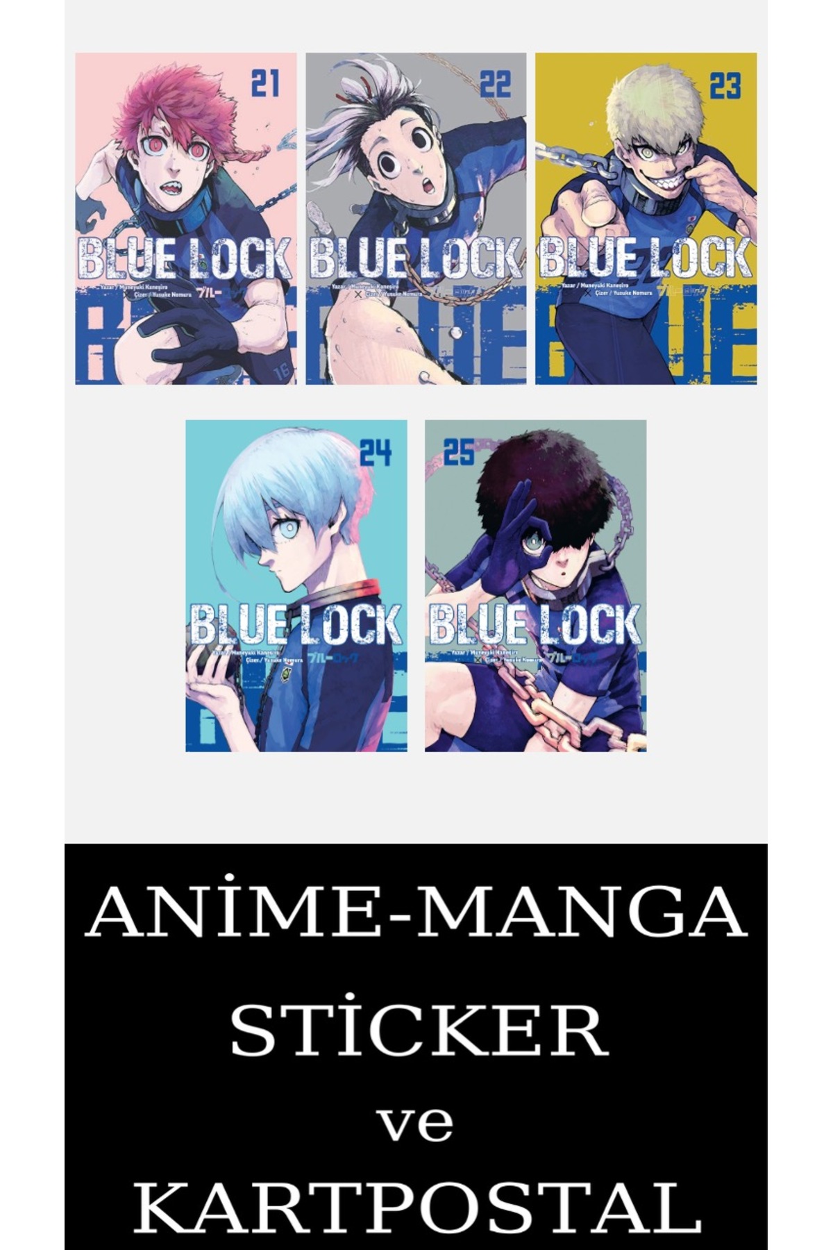 Komik Şeyler Blue Lock 21-22-23-24-25 Manga Seti (5 KİTAP) / Anime