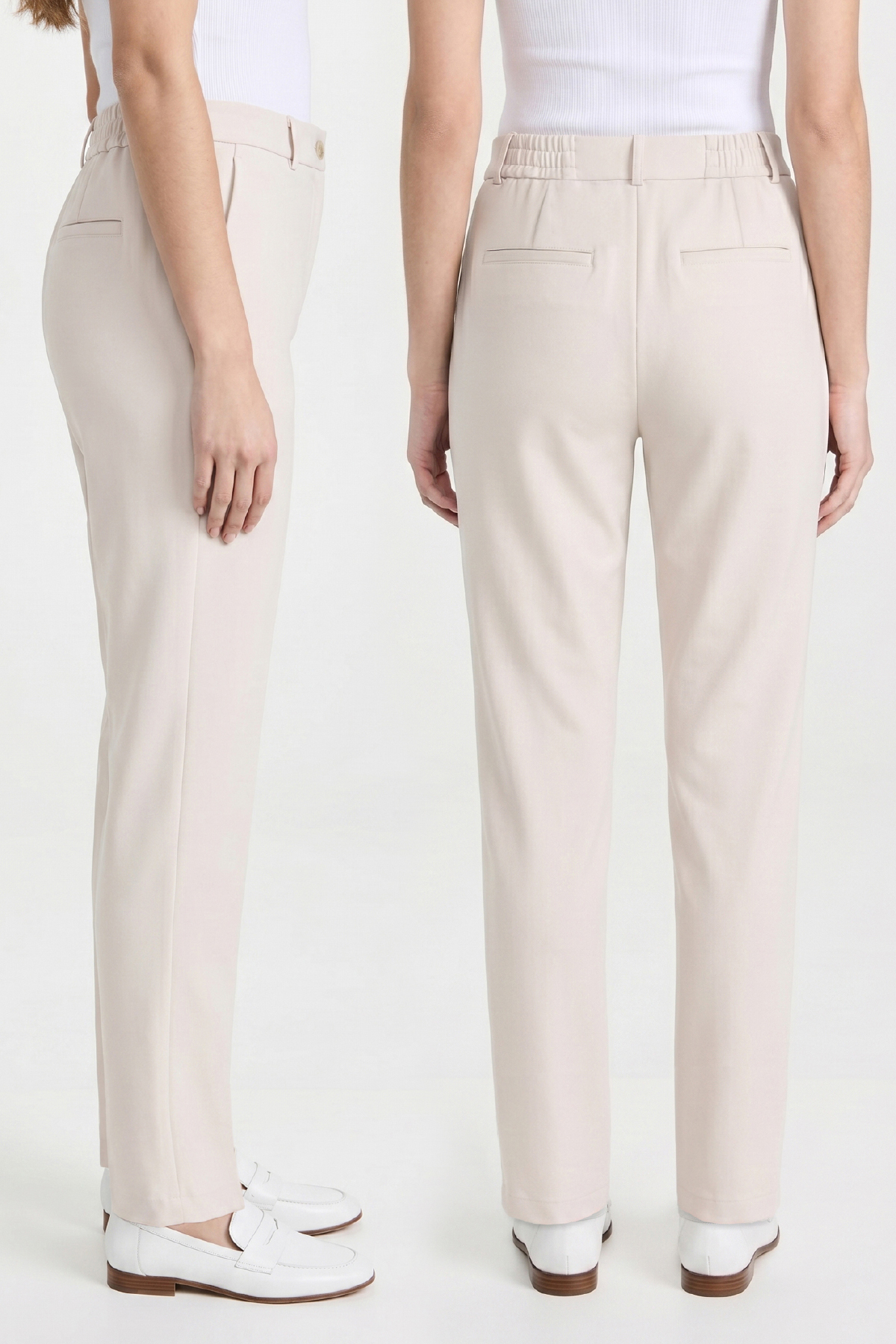 Kadın Flexon Ultra Esnek Relaxed Beli Lastikli Jogger Pantolon Krem W702-R0433-06 2