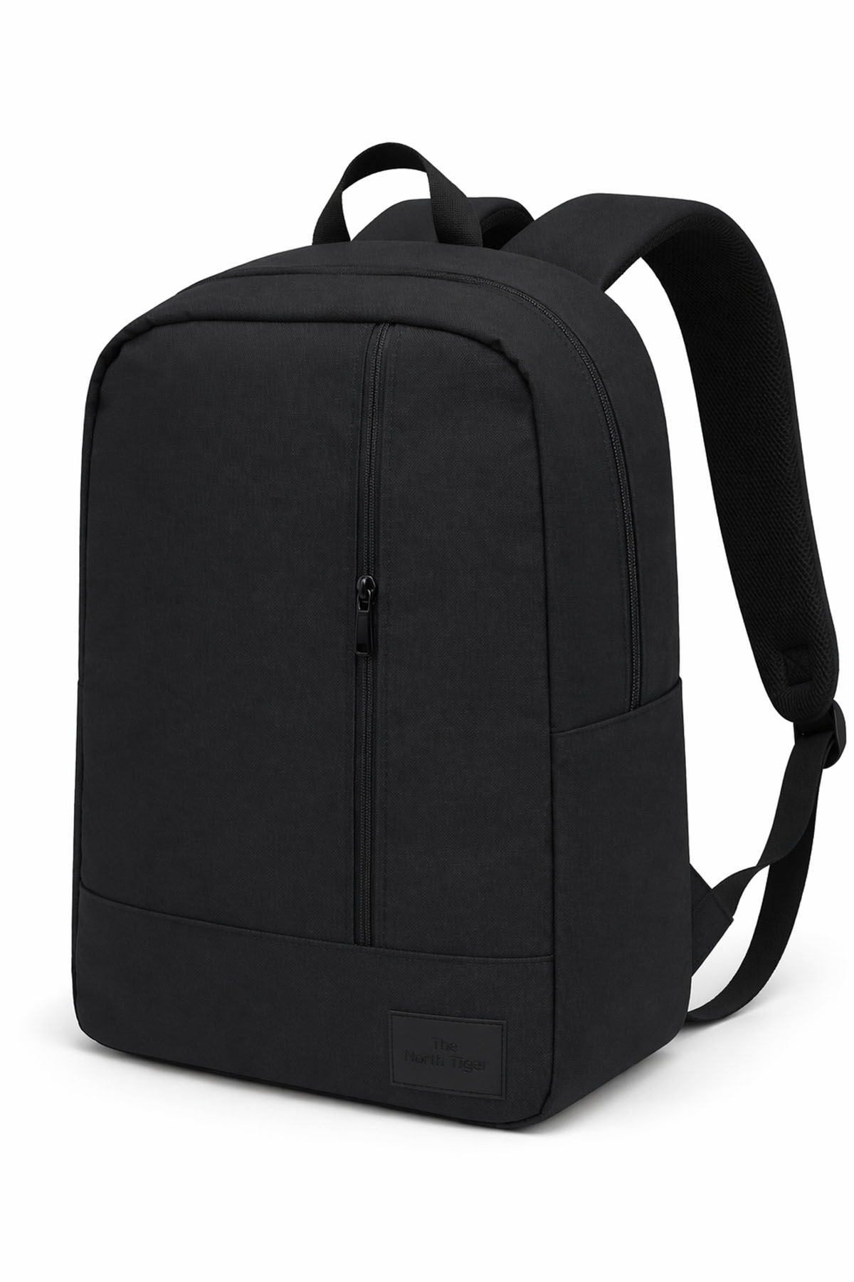 Black Laptop Backpack with 2 Compartment Waterproof Zipper and Fabric Detail