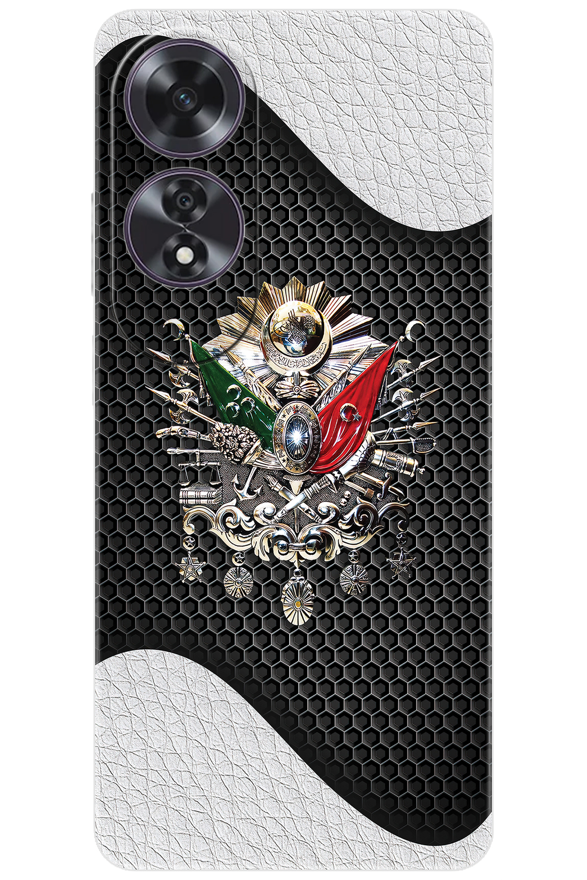 OPPO A60 (CPH2631) Compatible Sheath Pattern Printed Silicone Ottoman Tughra Design NGO:415 CP-qvWtK7r