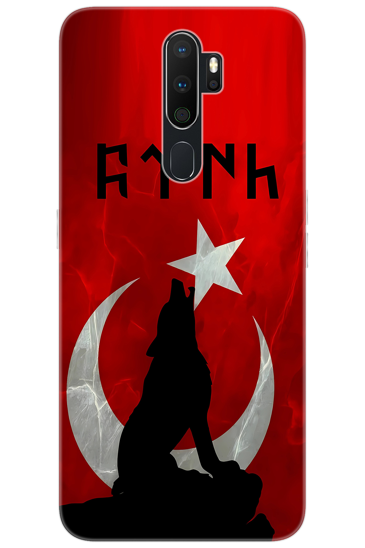 OPPO A5 2020 / A9 2020 Compatible Sheath Pattern Printed Silicone Wolf and Göktürk NGO:637 CP-fy8MAds