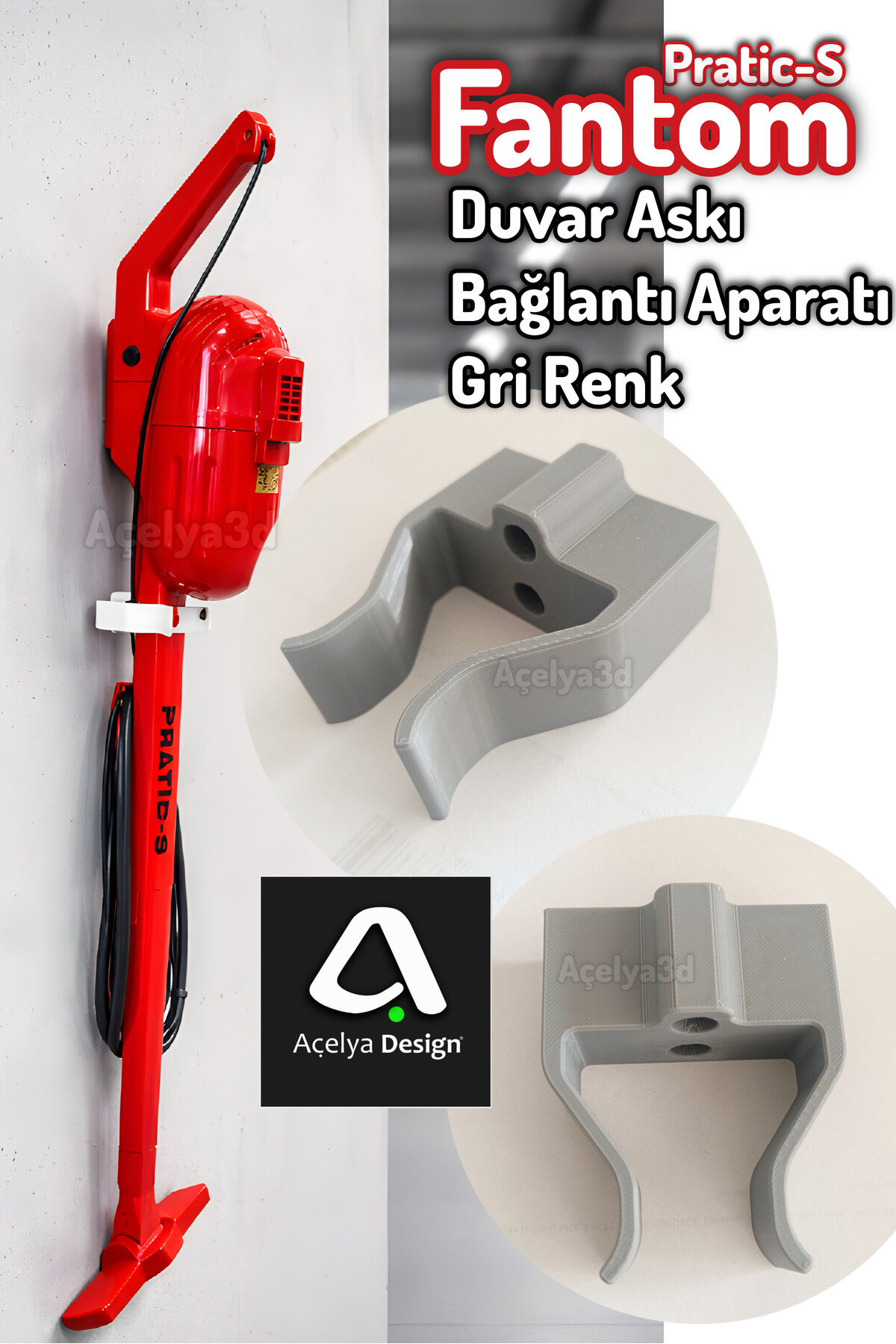 Phantom Upright Vacuum Cleaner Pratic-S Pratic XL P1200 Hanger Bracket Wall Holder Hanger Bracket 3D Printing
