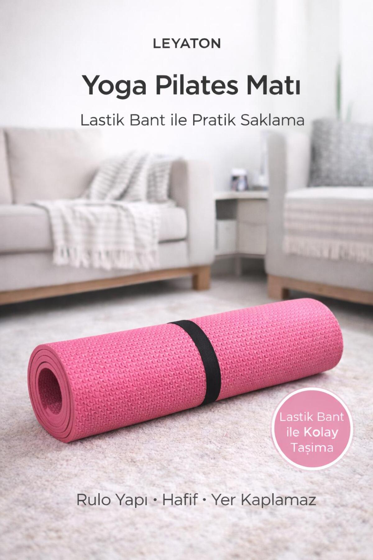 Leyaton Pilates ve Yoga Matı 6 Mm Nar Çiçeği Egzersiz Minderi