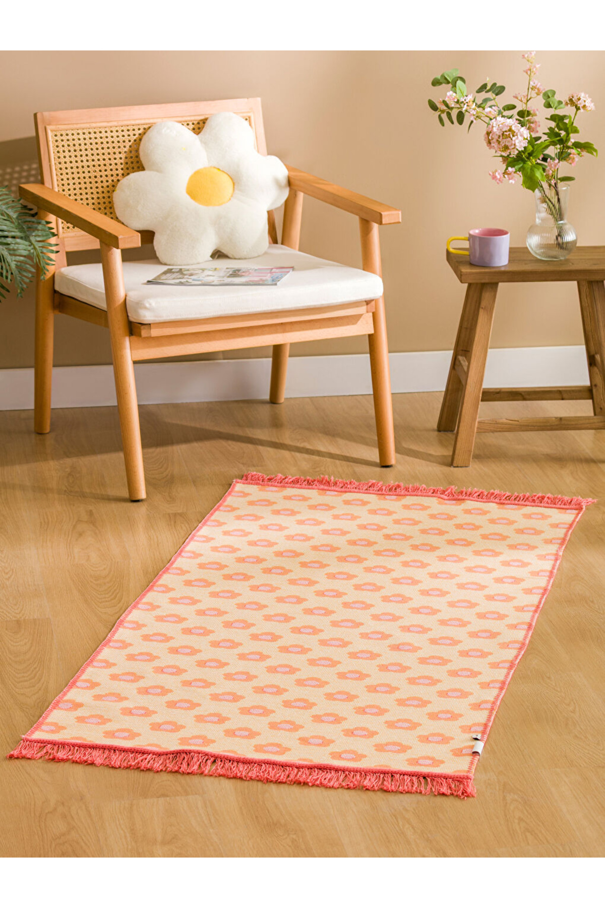 LC Waikiki LCW HOME MA BELLA Siyah Desenli Çift Taraflı Halı