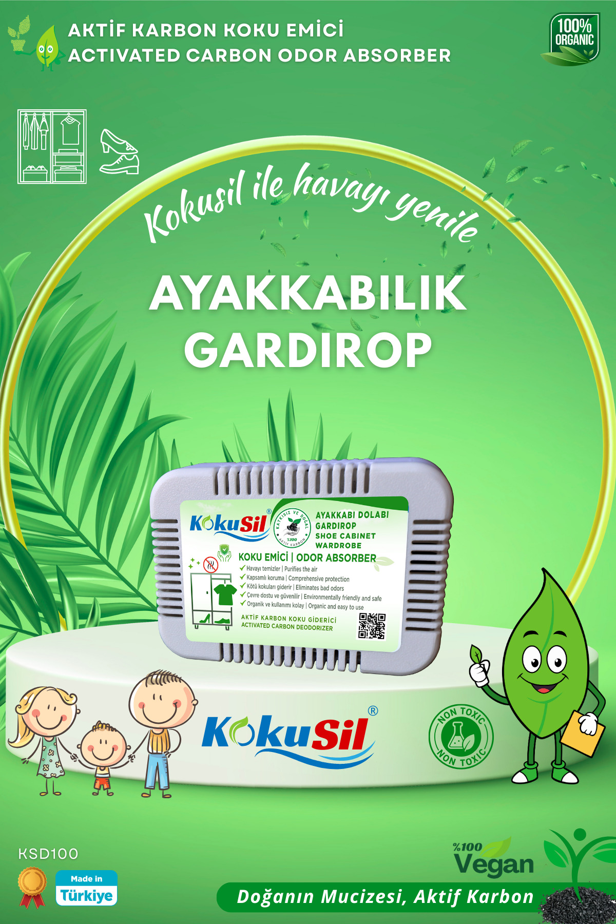 Ayakkabı Dolabı Koku Giderici ve Koku Emici 2 li Paket — KSD200 — تصویر 4 از 7