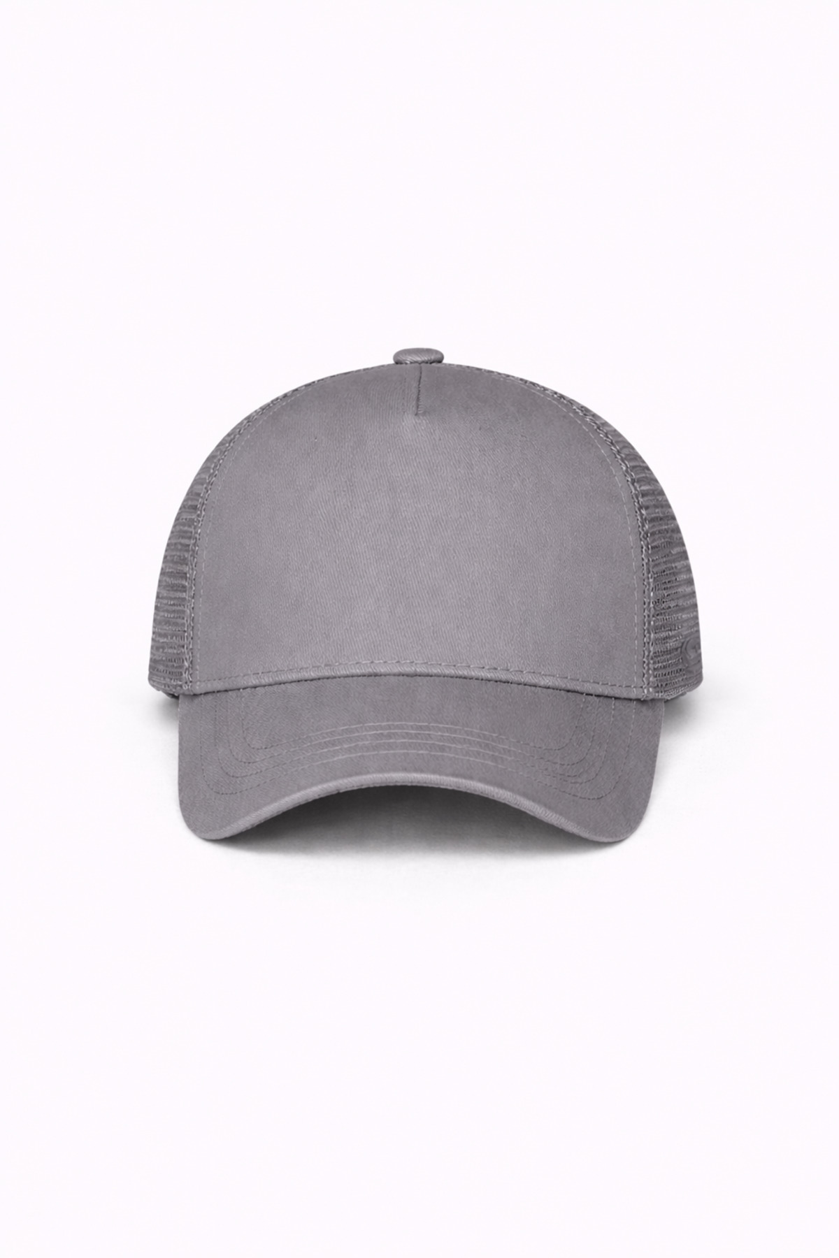 OUS Unisex Fileli Şapka Gri– Yazlık Nefes Alabilir Trucker Cap görsel 2