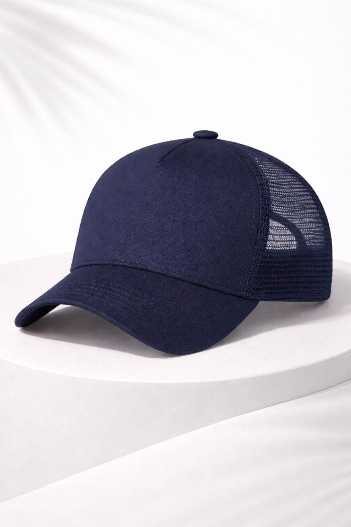 OUS Unisex Fileli Şapka Lacivert, Yazlık Nefes Alabilir Trucker Cap