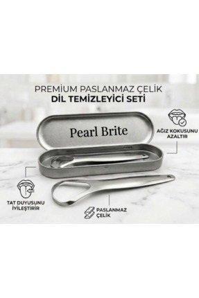 Pearl Brite Paslanmaz Çelik Dil Temizleyici Seti