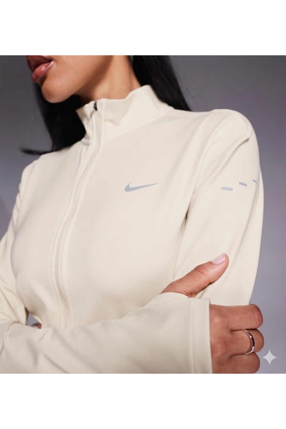 Nike Swift Dri-Fit Full-Zip Mid-Layer Running Top Kadın fermuarlı üst ASLAN SPORT görsel 2