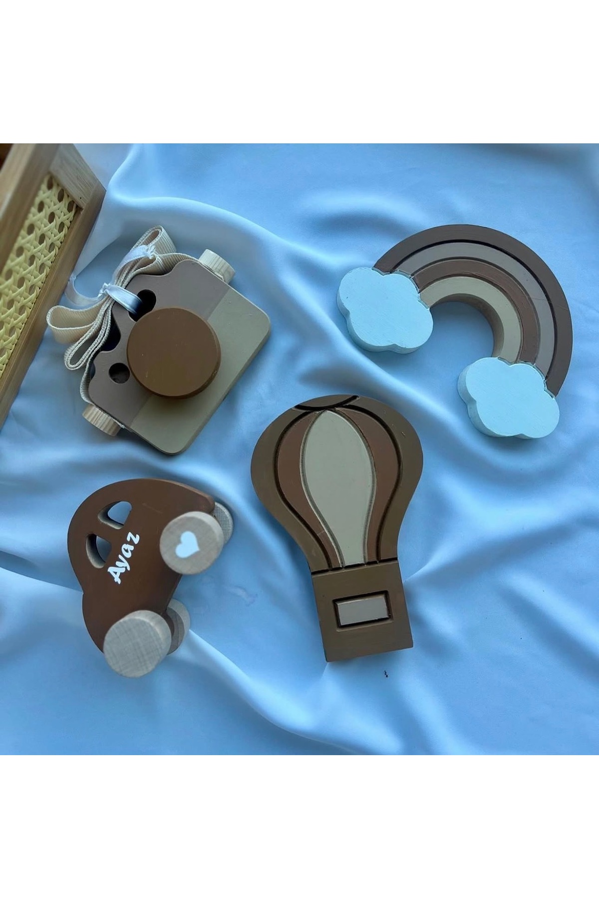 Kahverengi objeli set bebek hediyelik