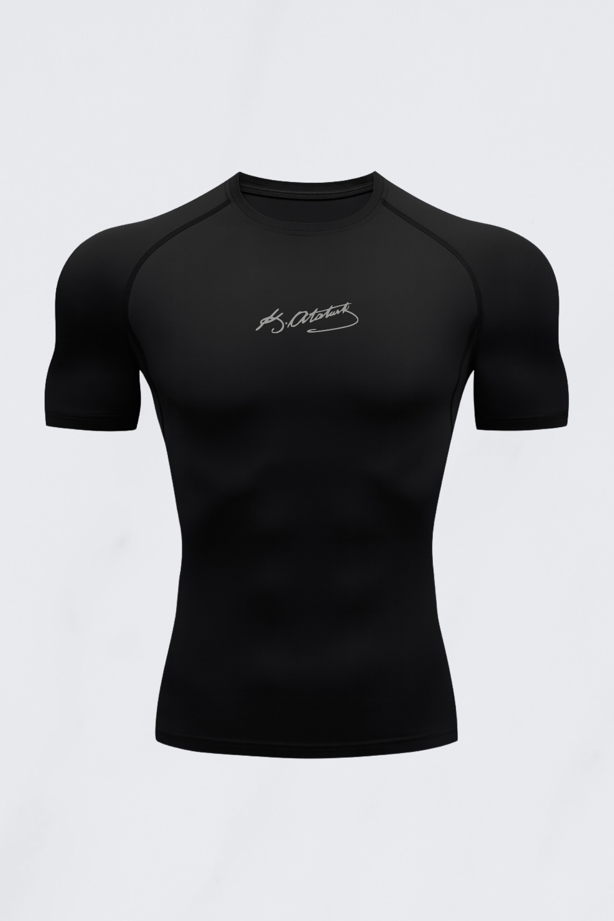 Mustafa Kemal Atatürk Signature Printed Short Sleeve Compression Sports T-Shirt Body-Sticky Bodysuit Underwear Turkish