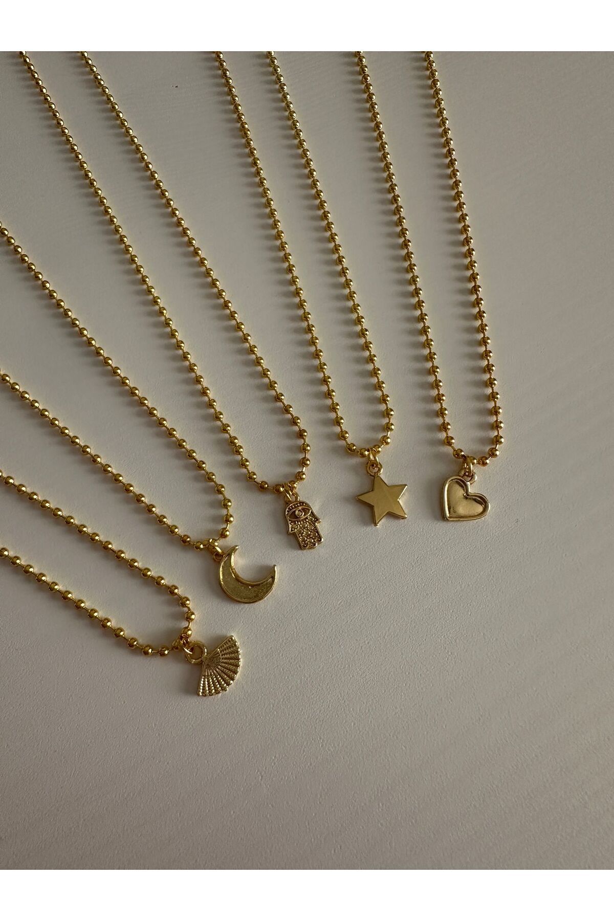 Ay Charm Top Detaylı Kalın Gold Zincirli 45 Cm Kadın Kolye - Detay Görseli 3