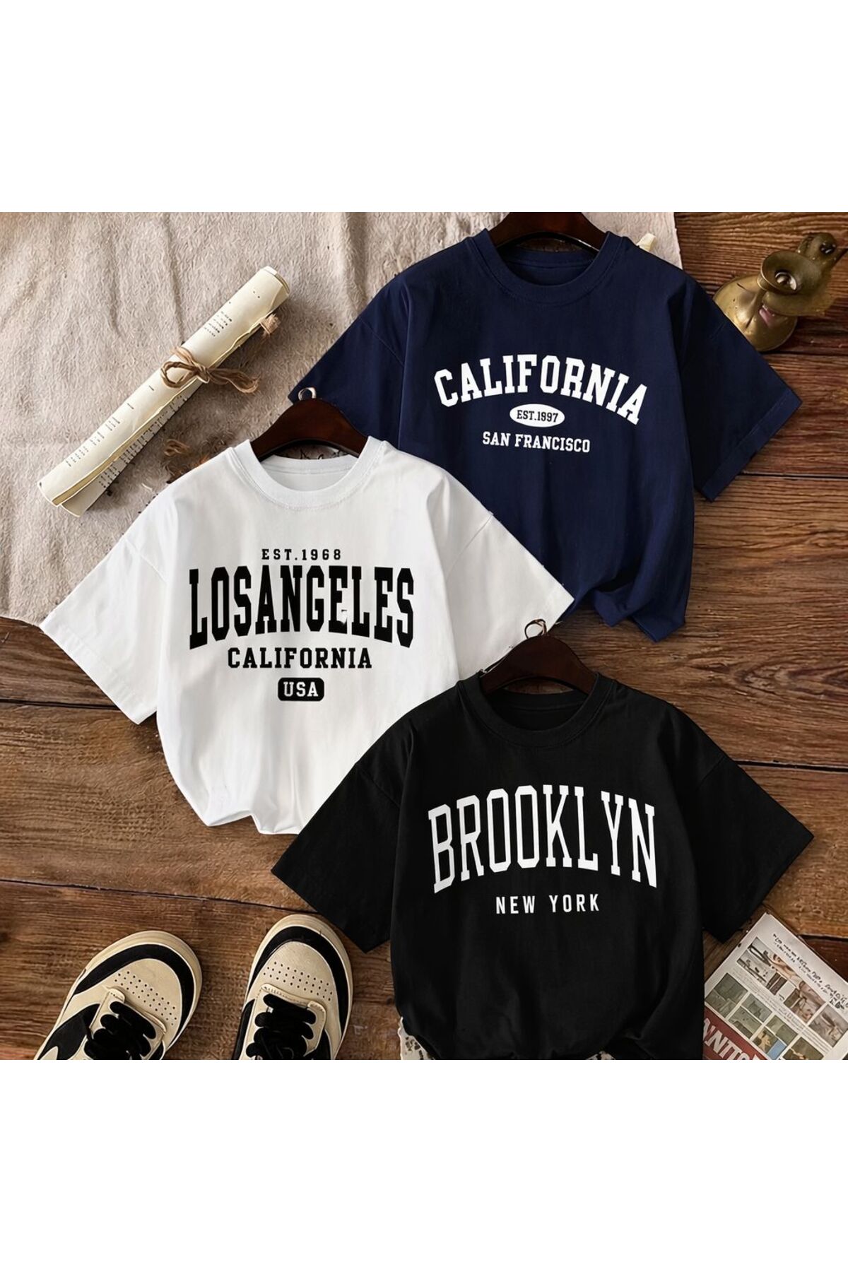 3-PACK girls-Boy COLIFORNIA Printed T-Shirt CREW NECK SHORT SLEEVE T-SHIRT NEW SEASON