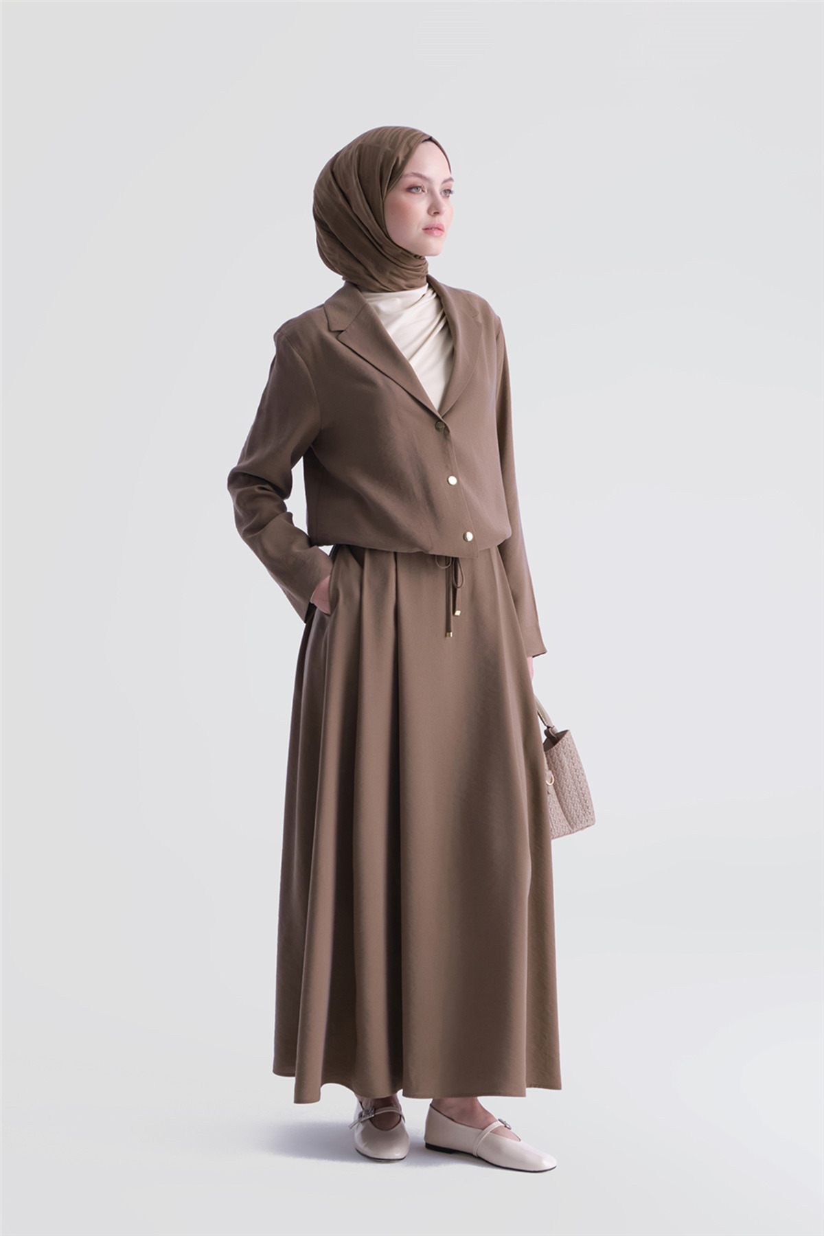 Armine Kupra Jacketed Suit Brown