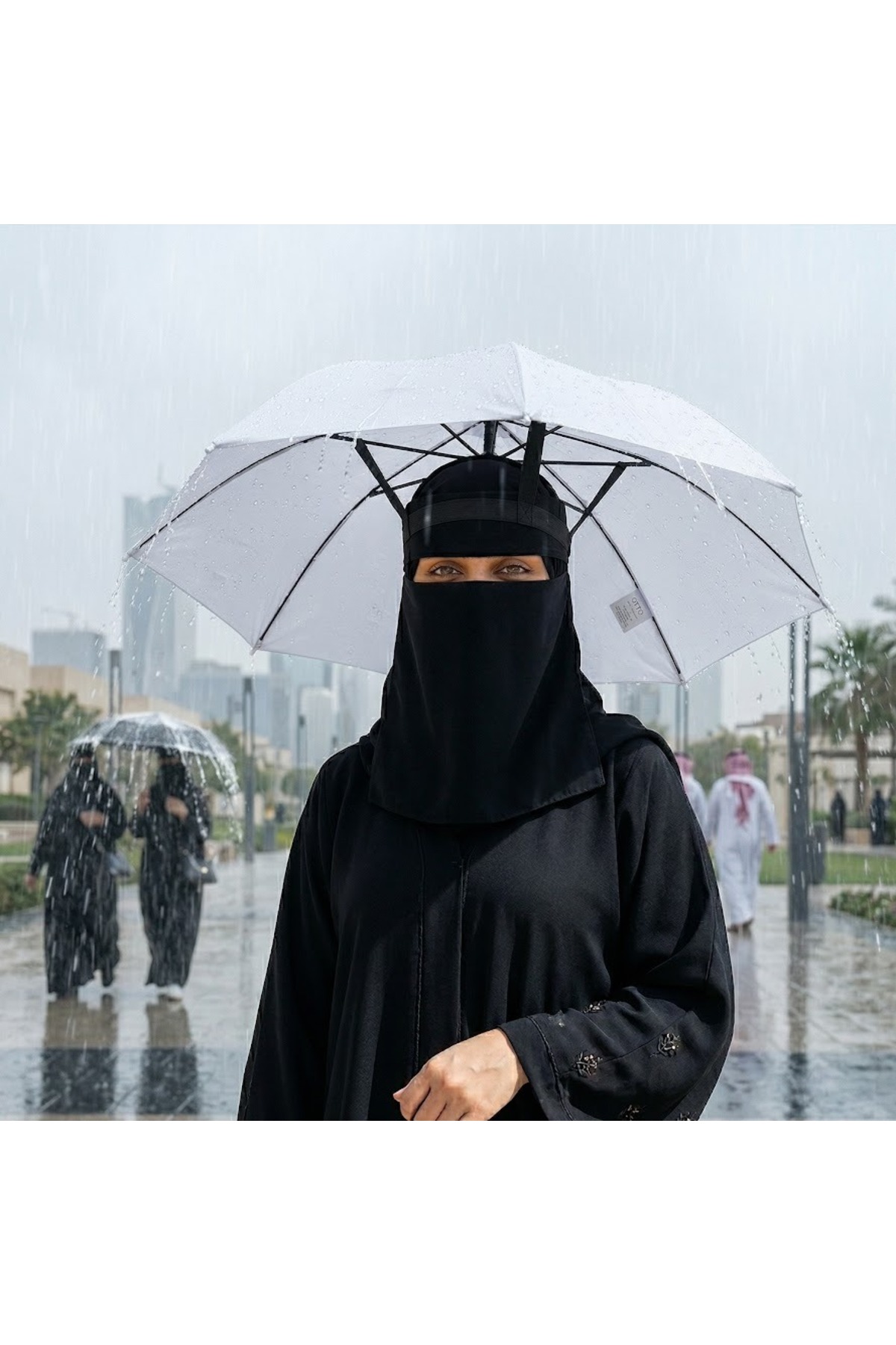 A head umbrella hat that provides protection from the sun and rain, a comfortable foldable, NO345688,