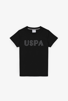 U.S. Polo Assn. Erkek Çocuk Siyah Bisiklet Yaka Basic Tişört 50325556-VR046