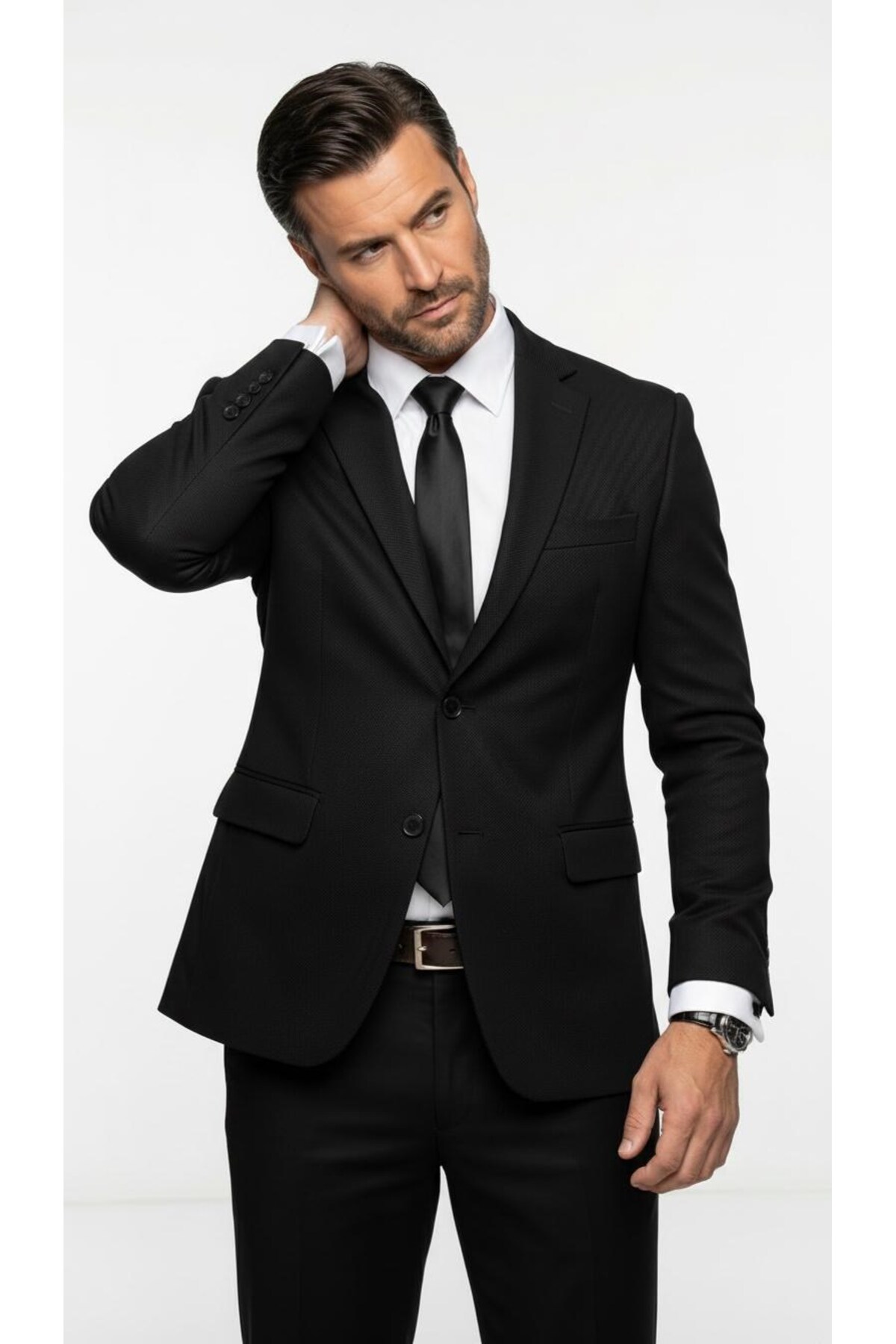 Plus Scorpion Slim Fit Pike Dokuma Erkek Blazer Ceket, Modern Şık Günlük Kombin görsel 4