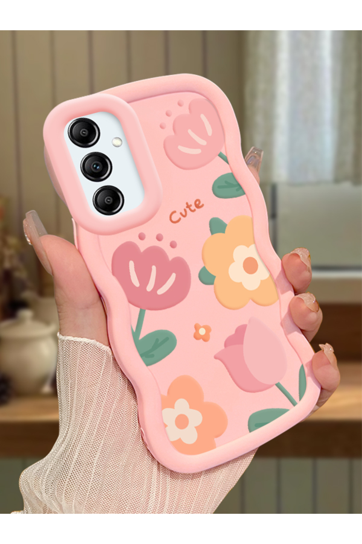 Samsung Galaxy A14 4G/5G Compatible Pink Silicone Case Camera Protected Shock Absorbing Design Stylish Printing
