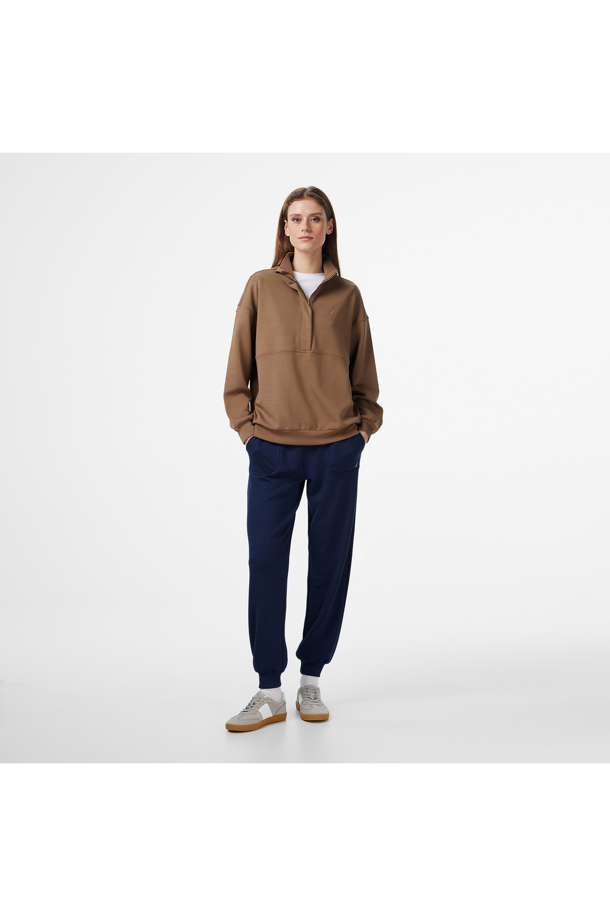 Nautica Kadın Kahverengi Regular Fit Sweatshirt görsel 3