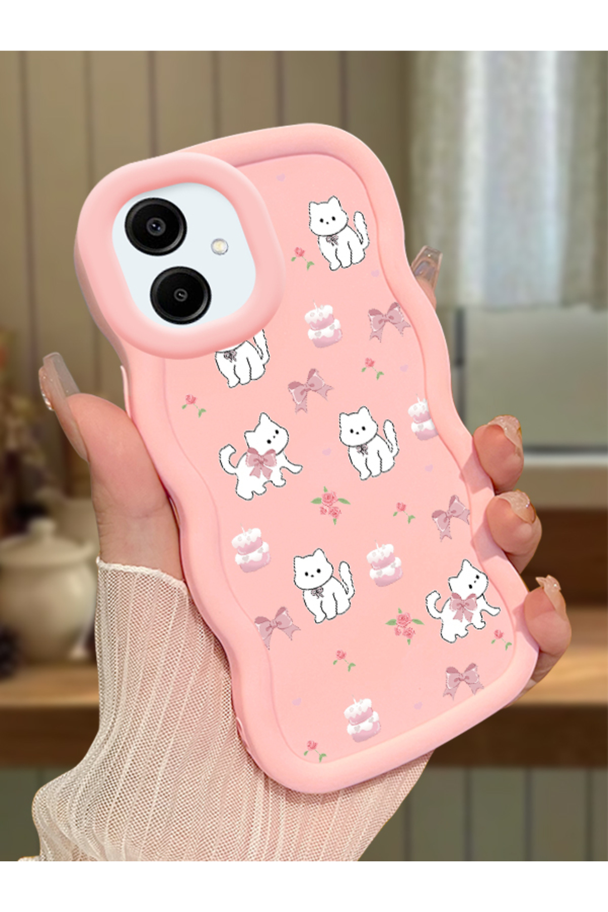 Samsung Galaxy A06 4G Compatible Pink Silicone Case Camera Protected Shock Absorbing Design Stylish Printing