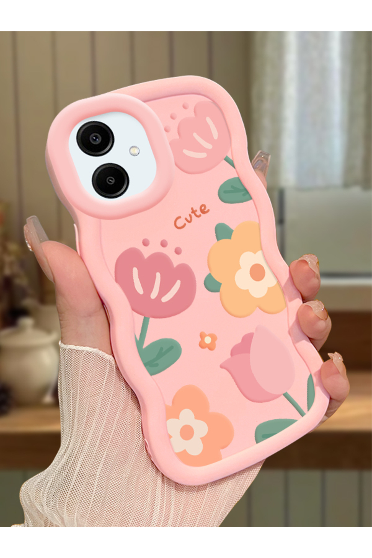 Samsung Galaxy A06 4G Compatible Pink Silicone Case Camera Protected Shock Absorbing Design Stylish Printing