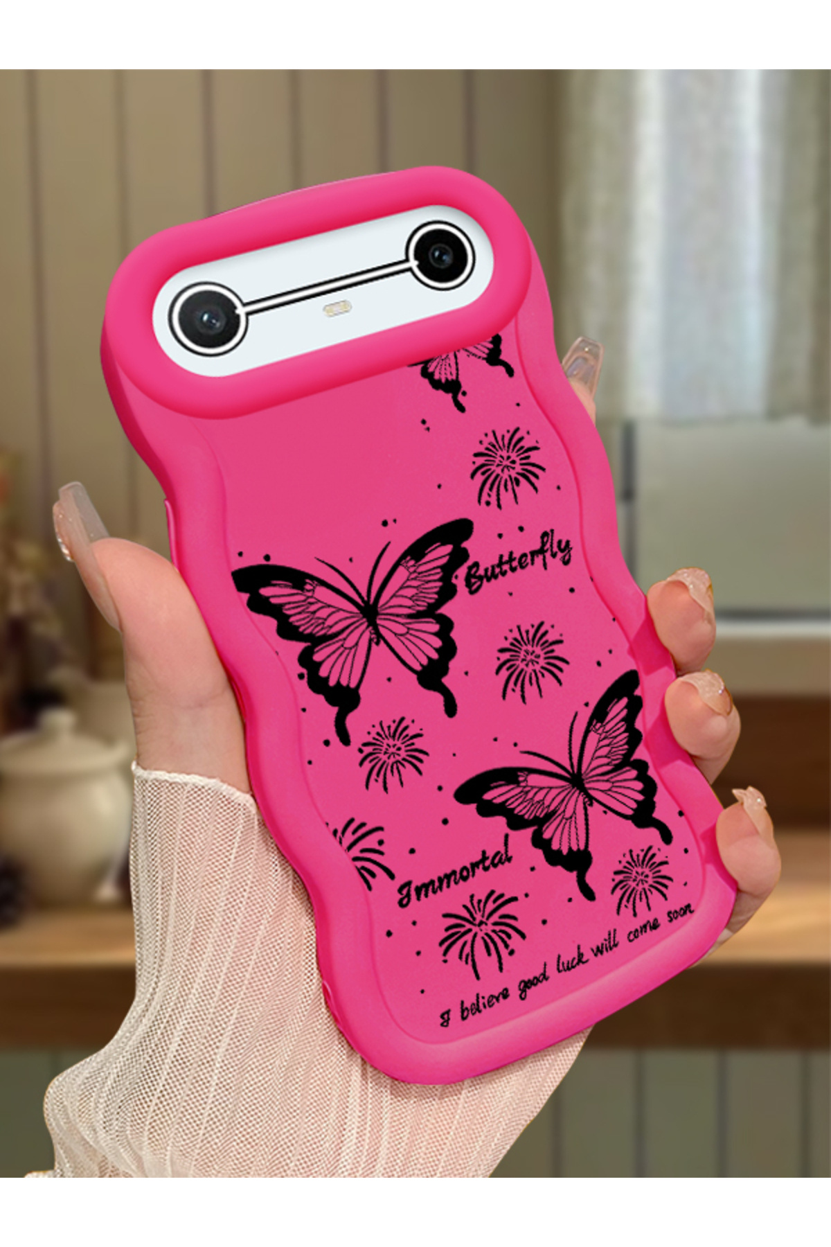 Tecno Spark Slim/Pova Slim Compatible Fuchsia Silicone Case Camera Shock Absorbing Design Stylish Printing