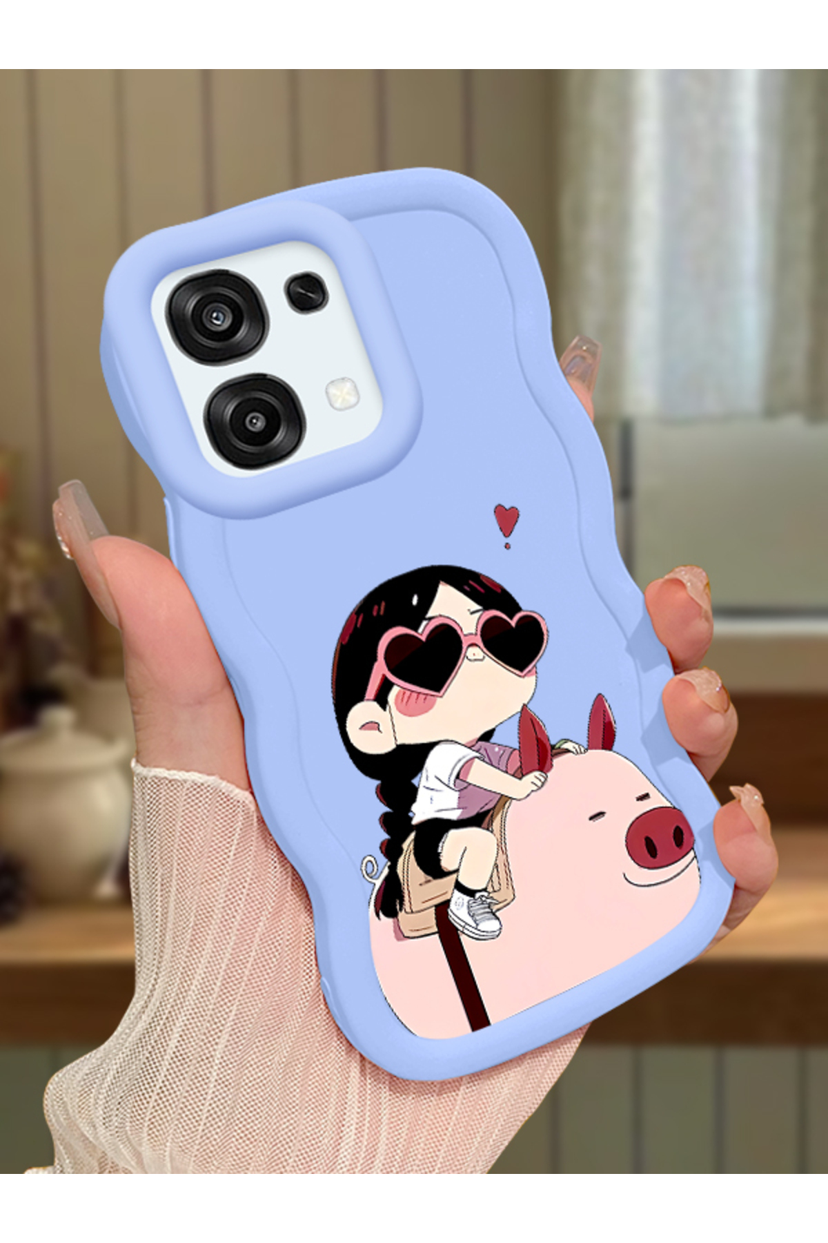 Oppo A6 Pro 4G/5G Compatible Blue Silicone Case Camera Shock Absorbing Design Stylish Printing