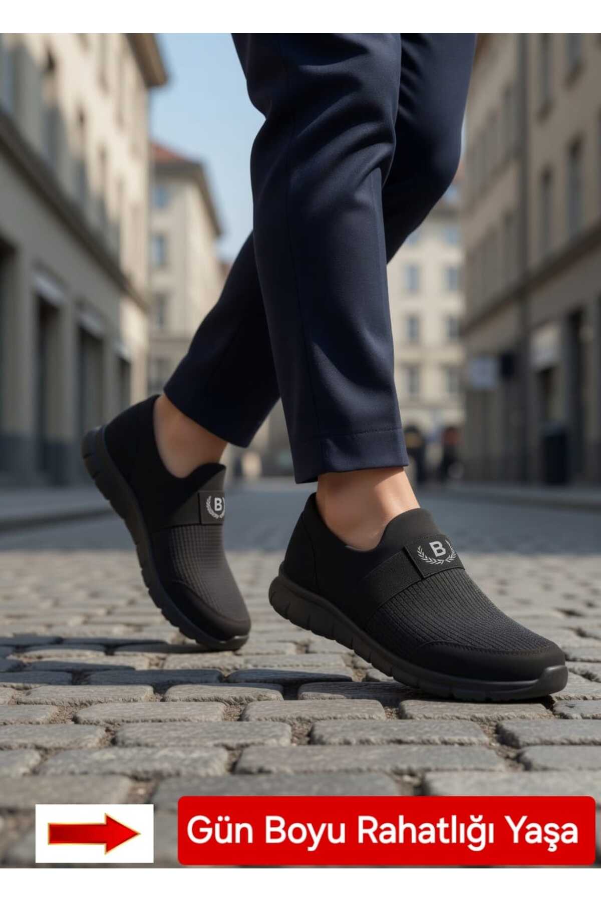 repstep Unisex Siyah Aqua Ortopedik İç Taban Koku Ve Terleme Yapmayan Esnek Hafif Günlük Spor Ayakkabı görsel 5