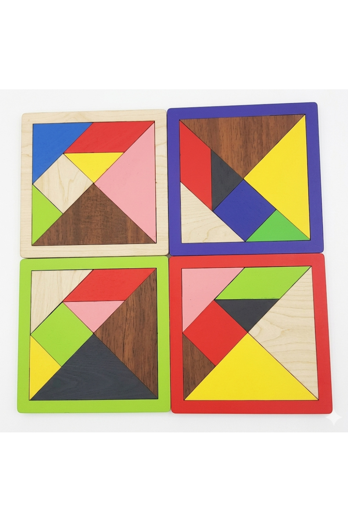 Generic Büyük Boy Ahşap Tangram Zeka Oyunu 17x17 cm - Fiyatı