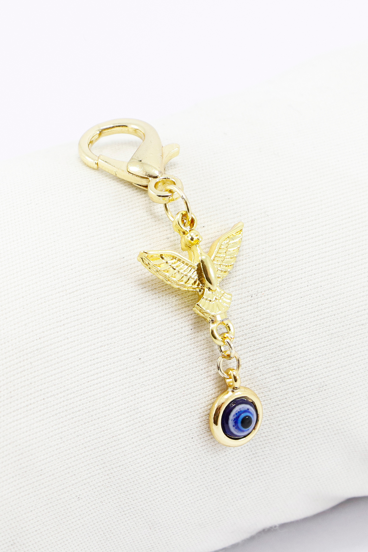 Metal Phoenix Evil Eye Bead Clip Wallet Ornament Charm Bag Ornament Keychain