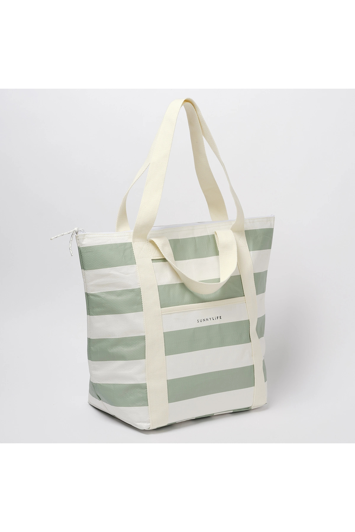 SunnyLife Soğutuculu Tote Plaj Çantası La Palma Sage Stripe görsel 3