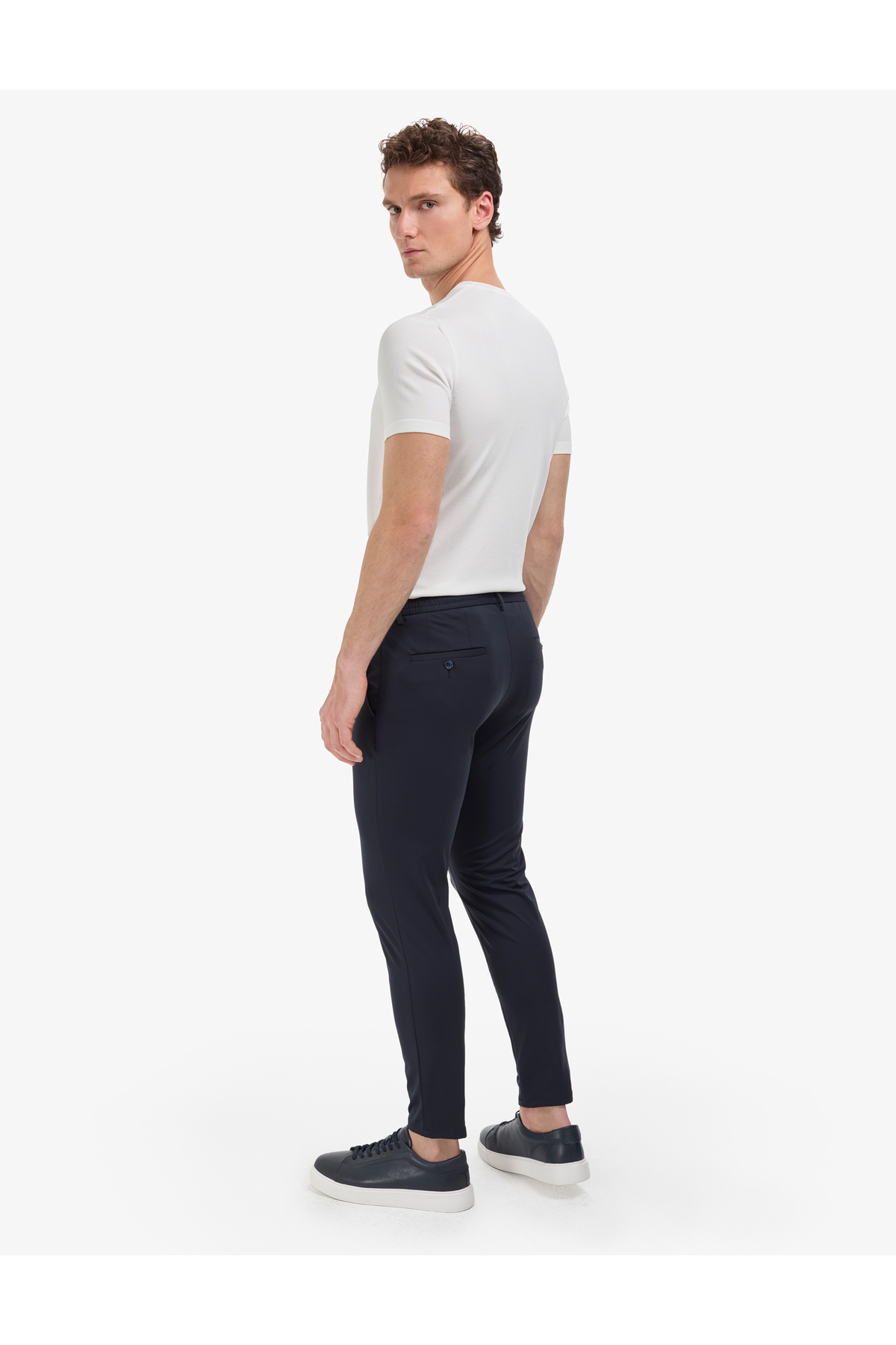 Pierre Cardin Lacivert Ex. Slim Fit Beli Kordonlu Klasik Jogger Pantolon 50325158-VR033 görsel 4