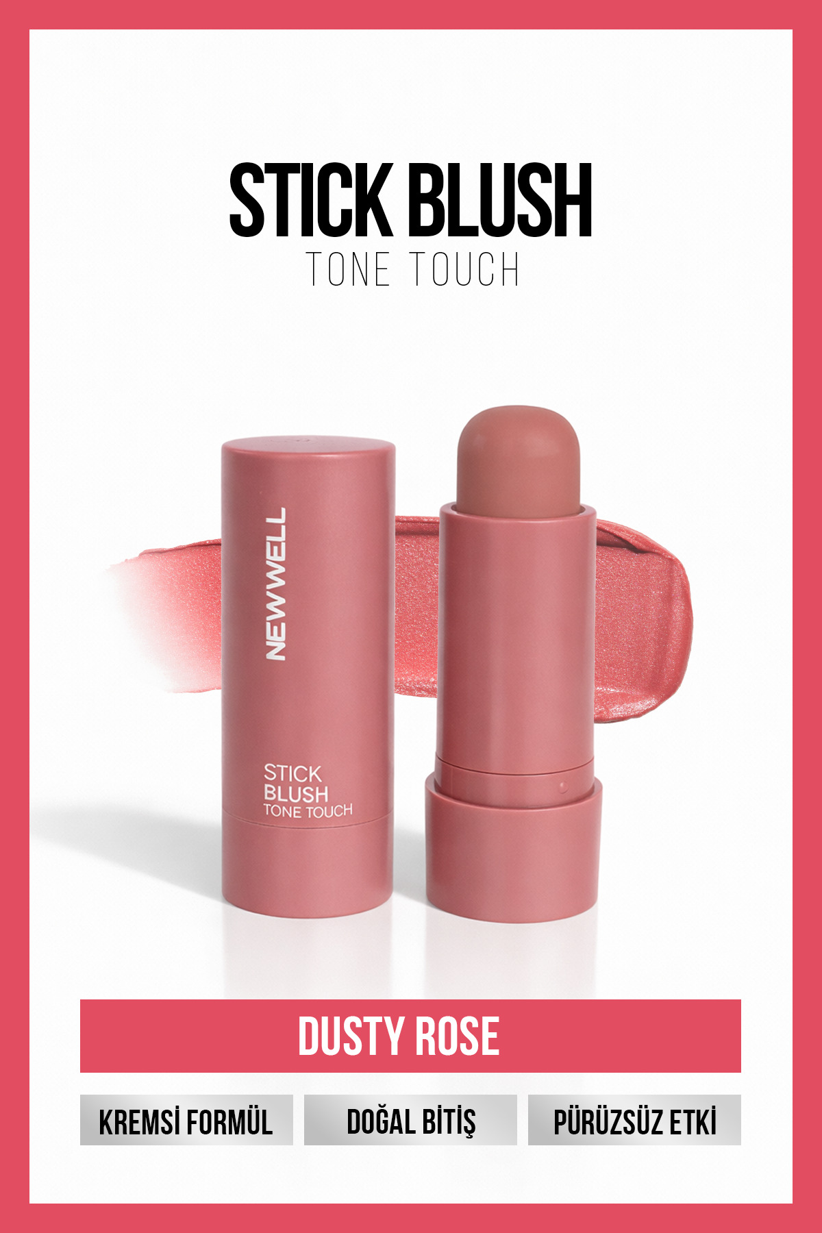 New Well Stick Blush Tone Touch Dusty Rose 02 – Stick Allık - Fiyatı, Yorumları