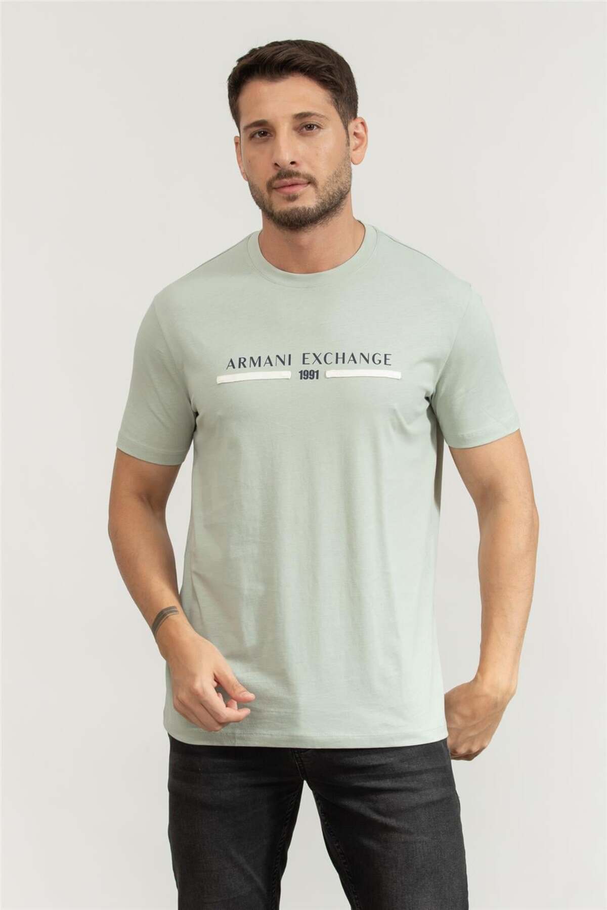 تی‌شرت یقه گرد مردانه خاکستری آرمانی اکسچنج تی شرت Armani Exchange