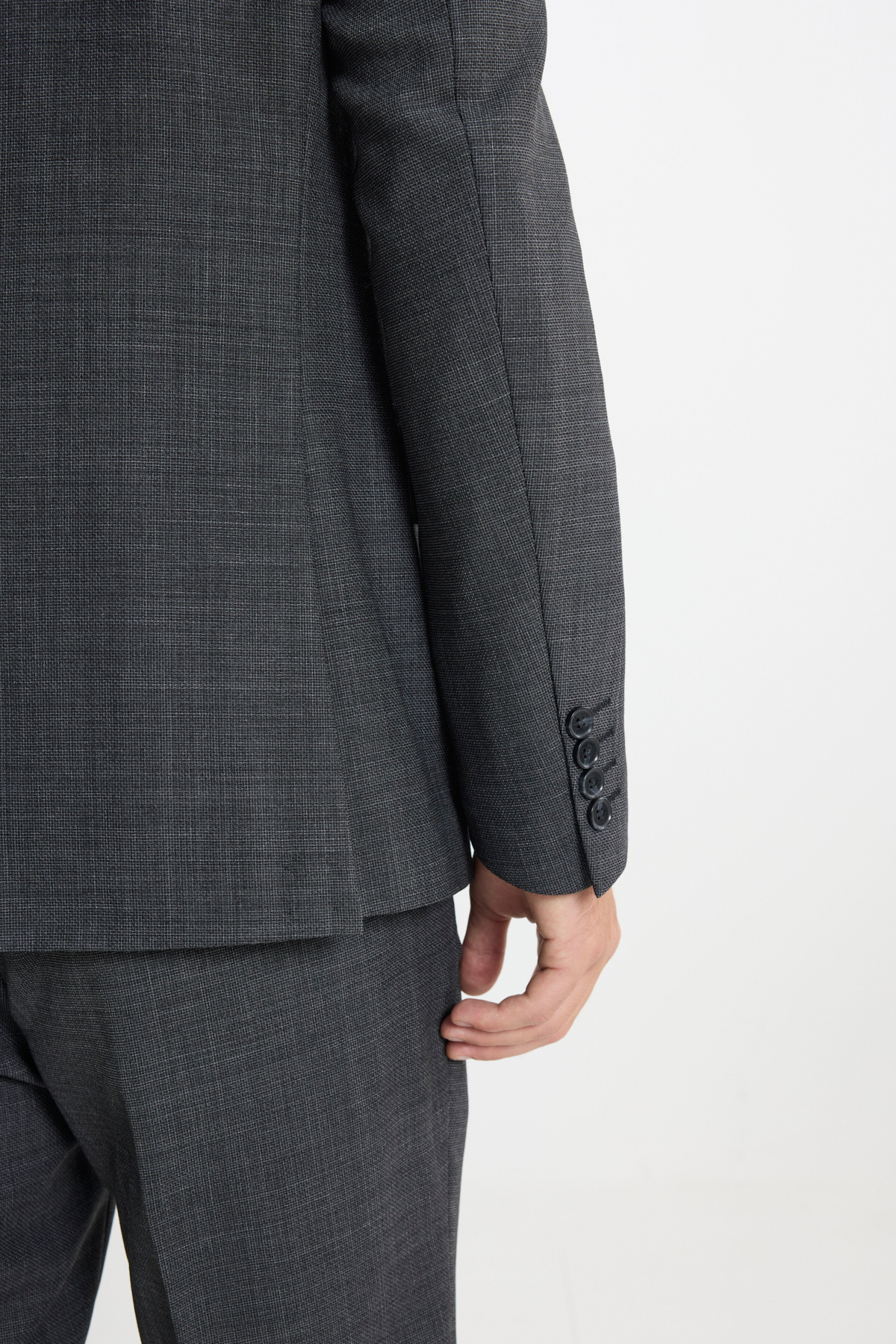ALTINYILDIZ CLASSICS Erkek Antrasit Taşınabilir Torbalı Slim Fit Mono Yaka Desenli Takım Elbise görsel 7
