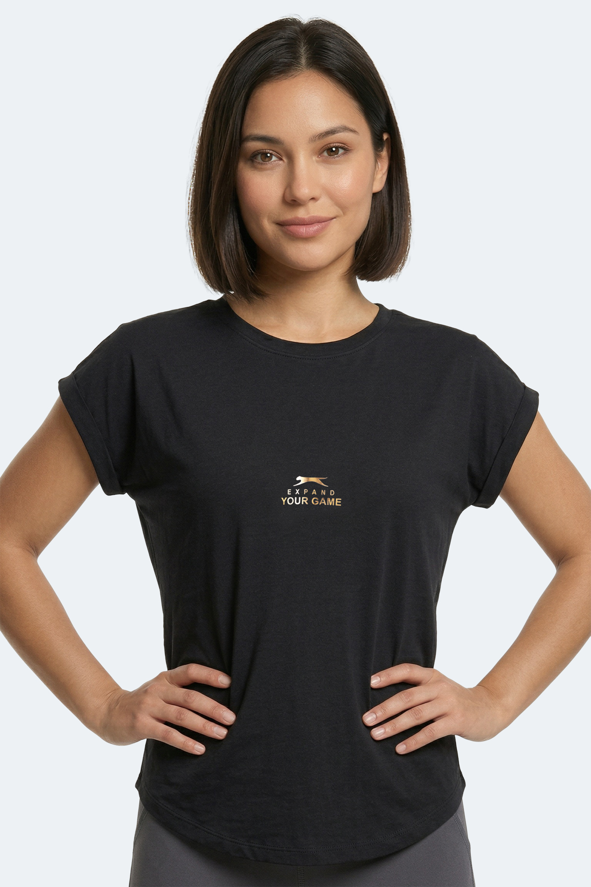 Slazenger KAPA Kadın Siyah Tişört görsel 4