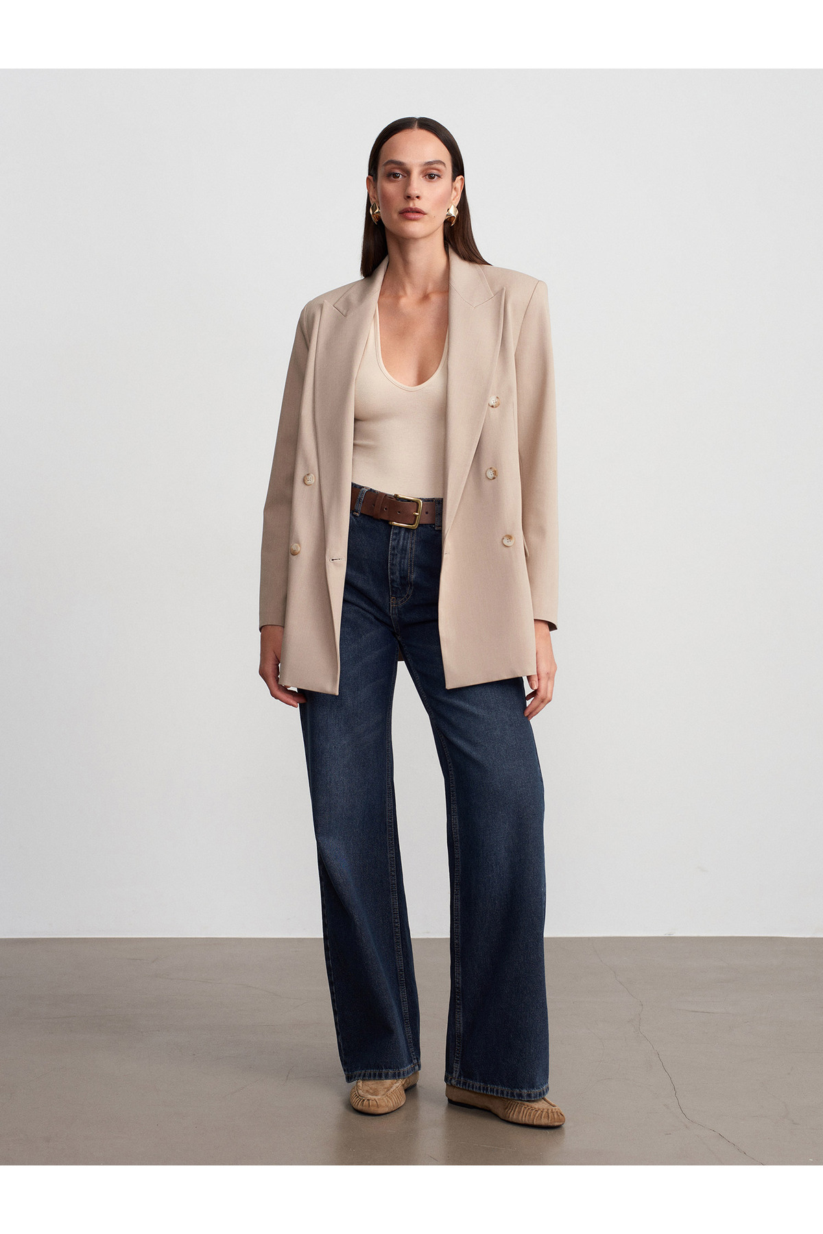 Dilvin  60799 Blazer Ceket-Bej - Görsel 4