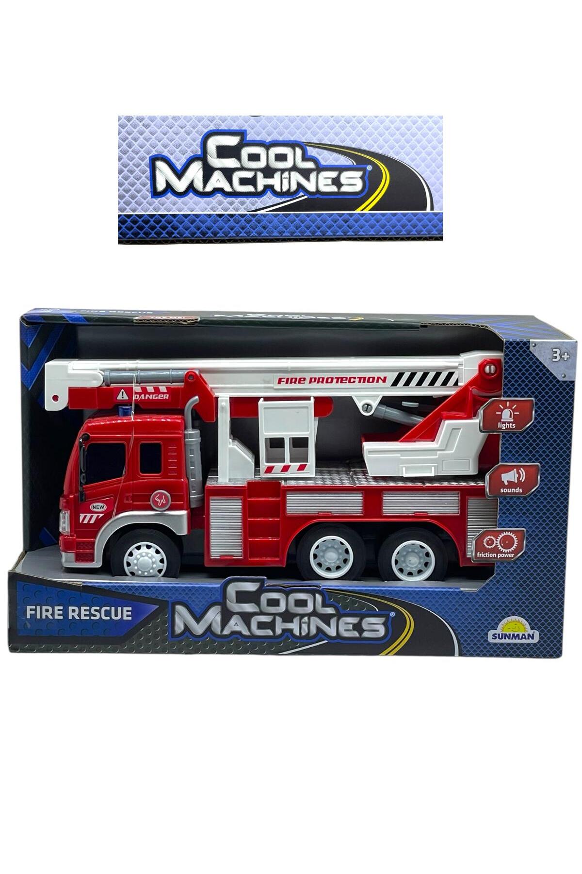 SCOWETTO Cool Machines Işıklı Sesli İtfaiye Aracı – Merdivenli
