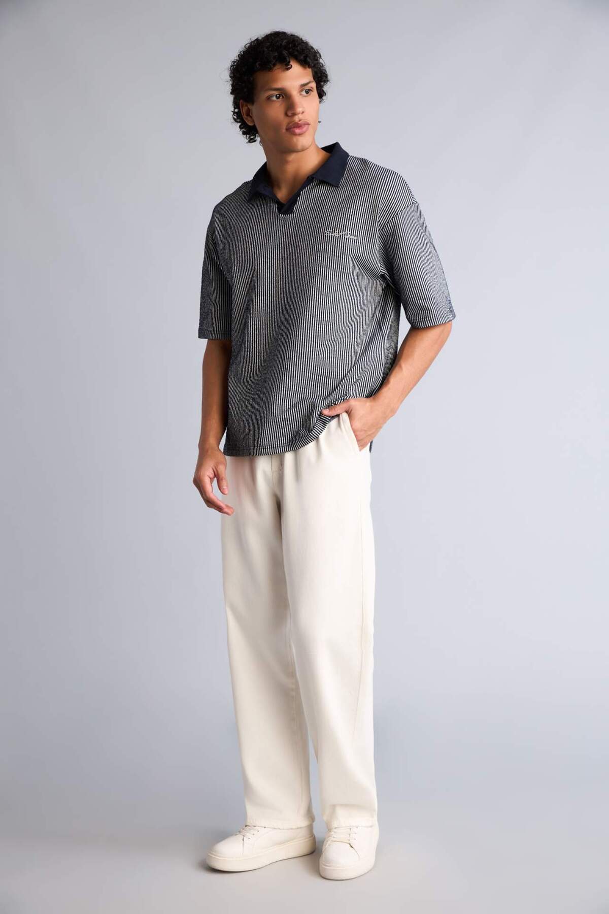 Defacto Soft Textured Baggy Fit Jean Trousers G4206Ax26Sm
