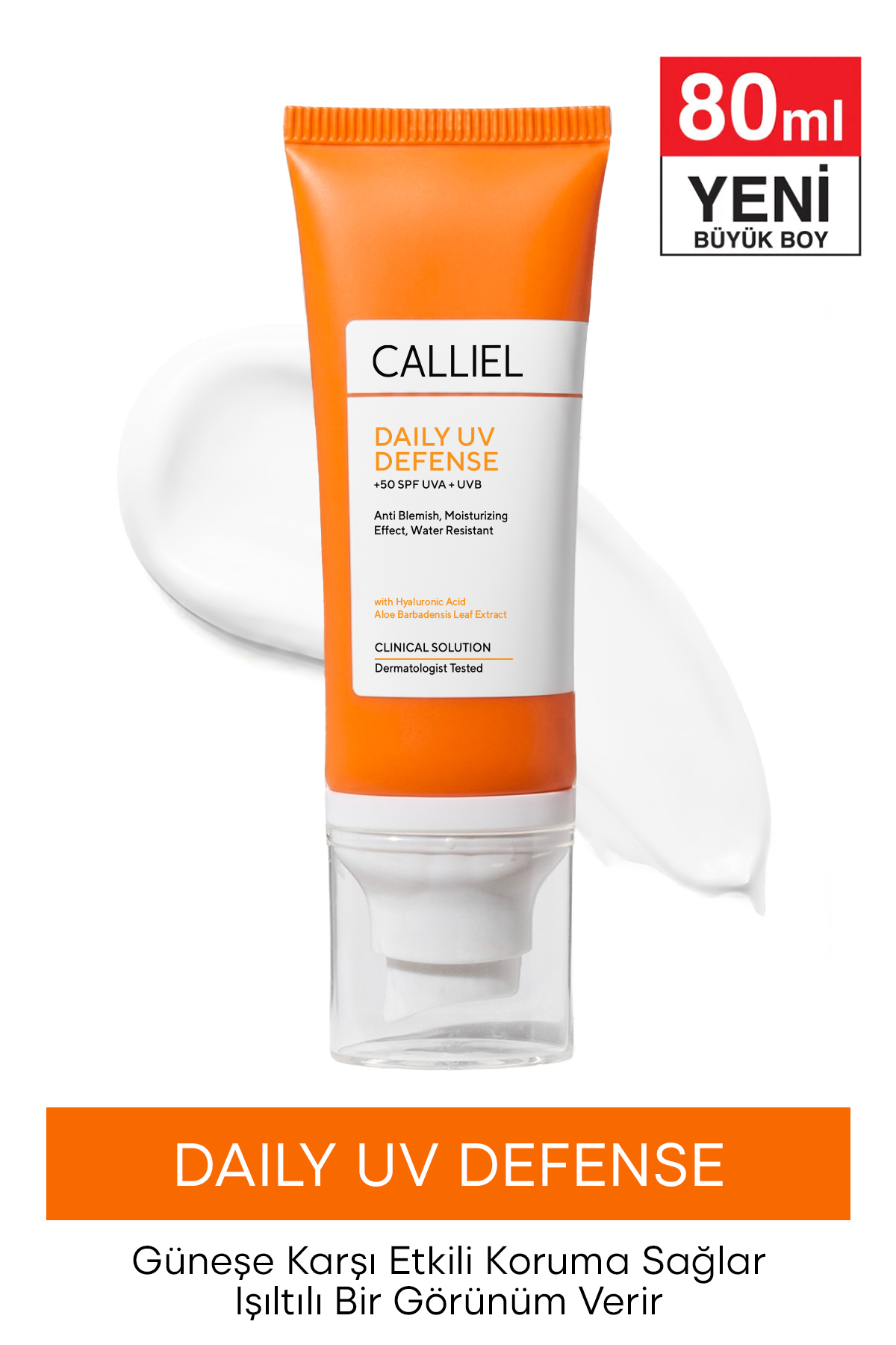 CALLİEL SPF 50 Tüm Ciltler, Yüksek Koruma ve Nemlendirici Etkili Leke Karşıtı Güneş Kremi 80 ML