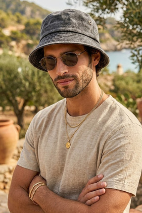 Ritagarcia Unisex Eskitme Kanvas Bucket Kova Şapka - Vintage Yıkanmış Retro B...
