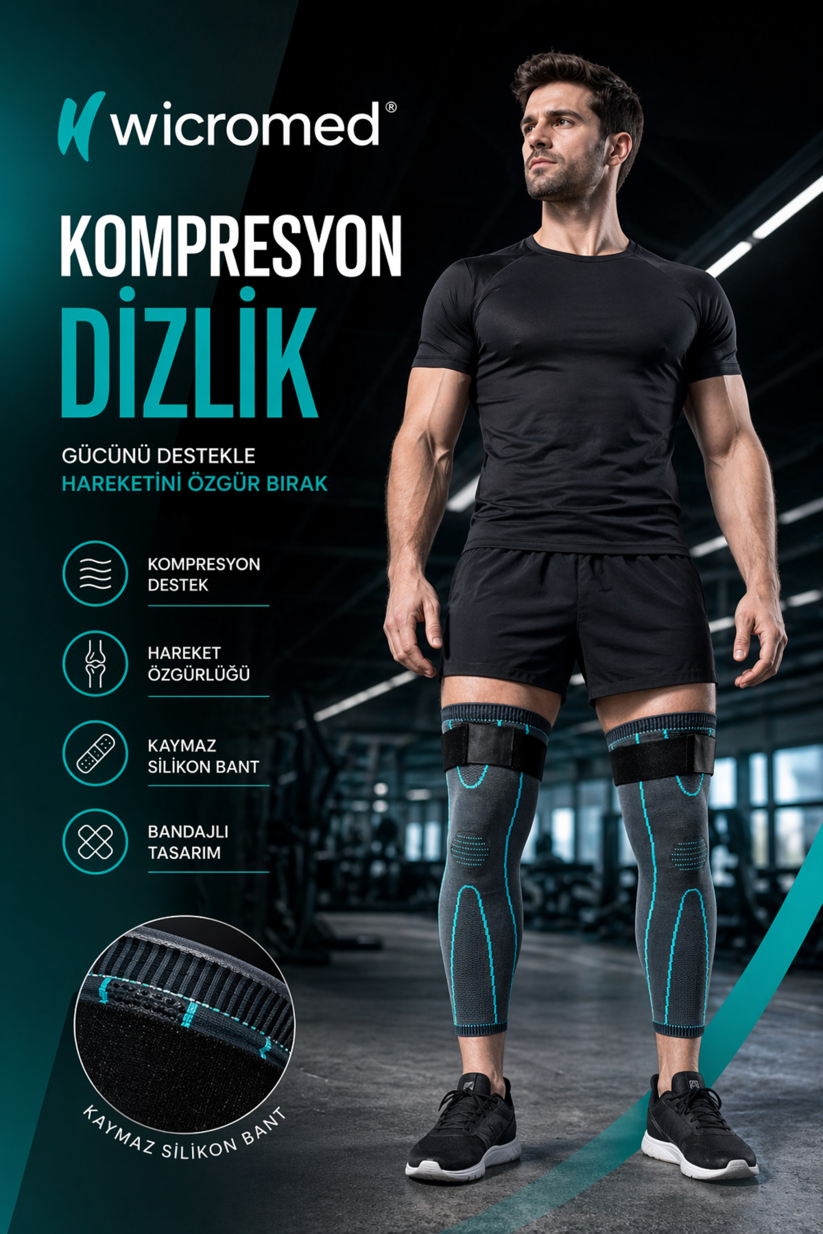 Compression Supported, Non-Slip, Pain Relief Knee Protector Knee Brace Luxury Weave