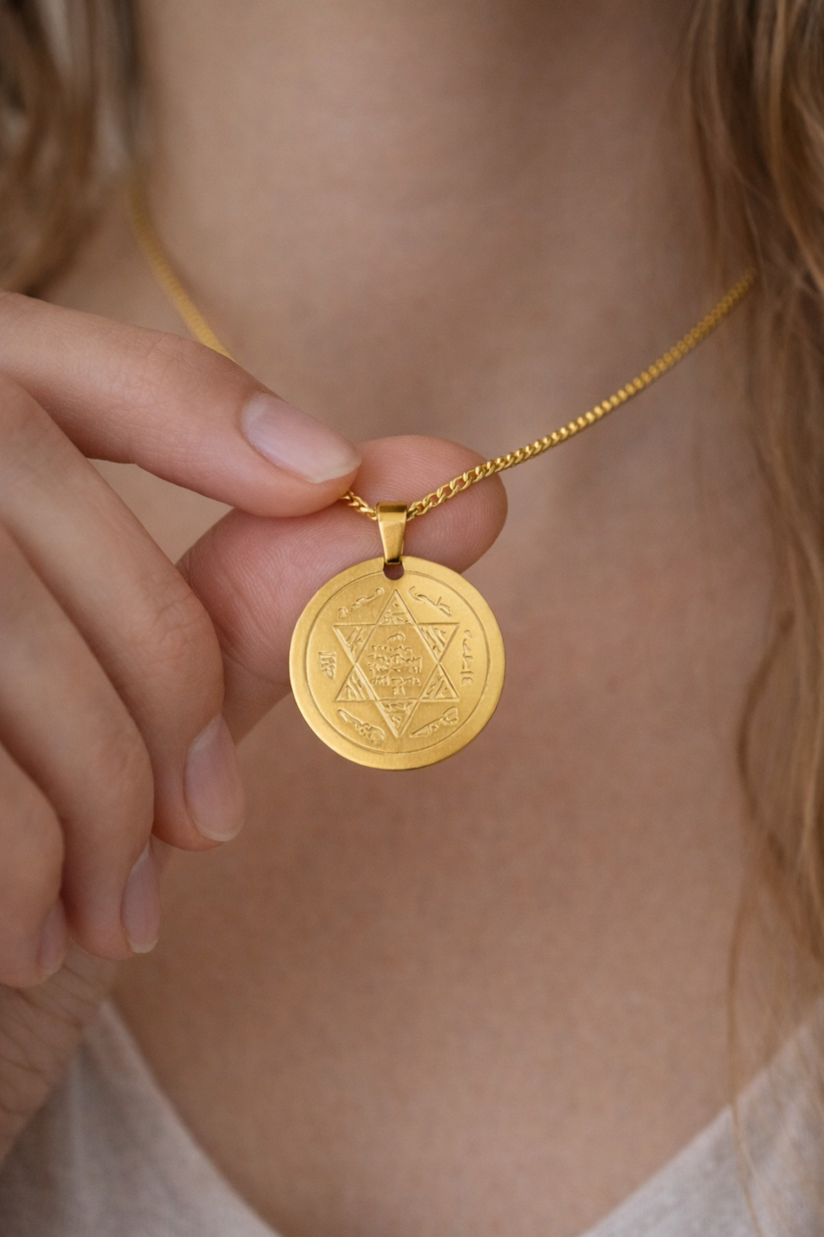 Gold Mührü Süleyman Kolye Paslanmaz Çelik